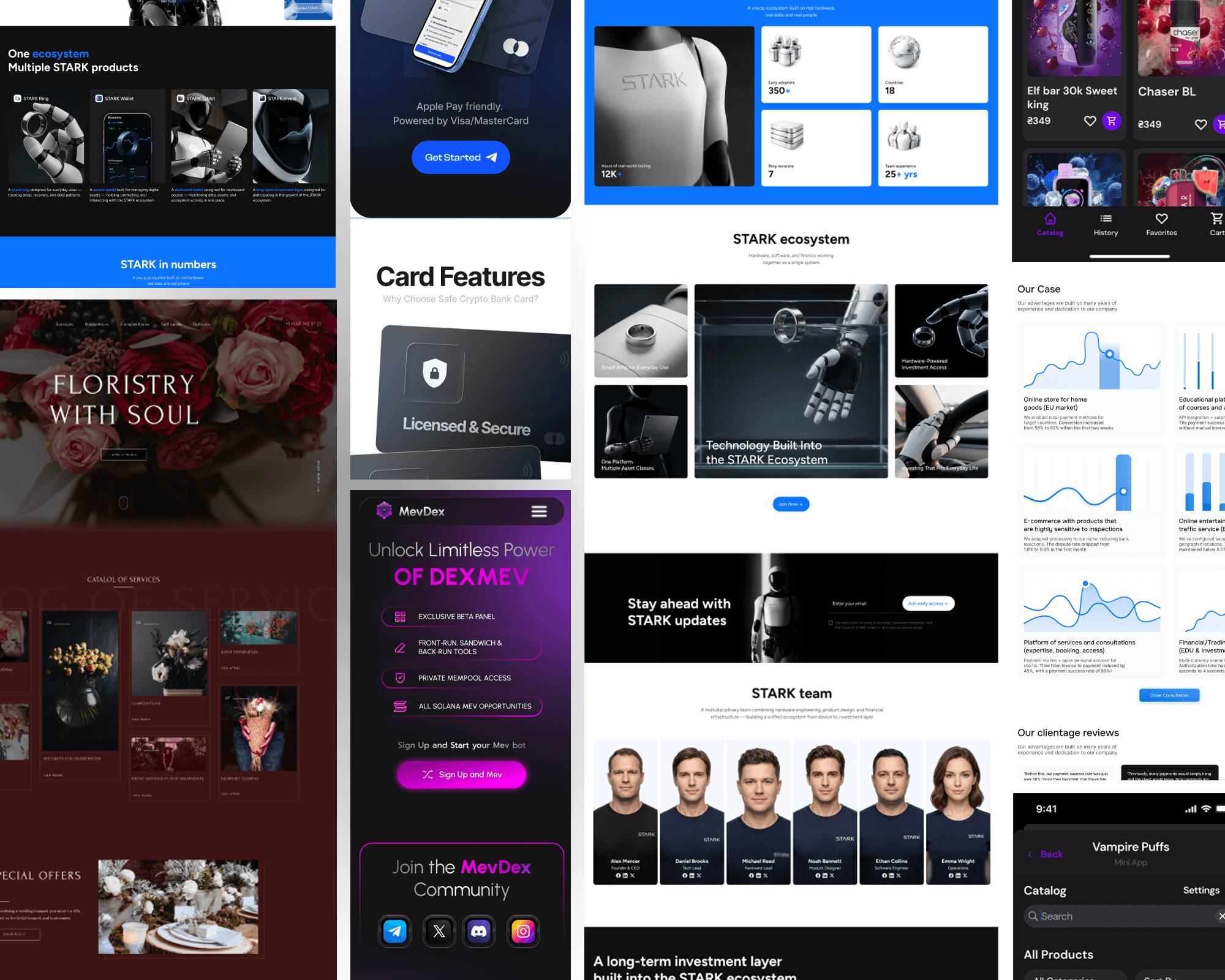 E-commerce, CRM-s, Apps, Landing pages and more...